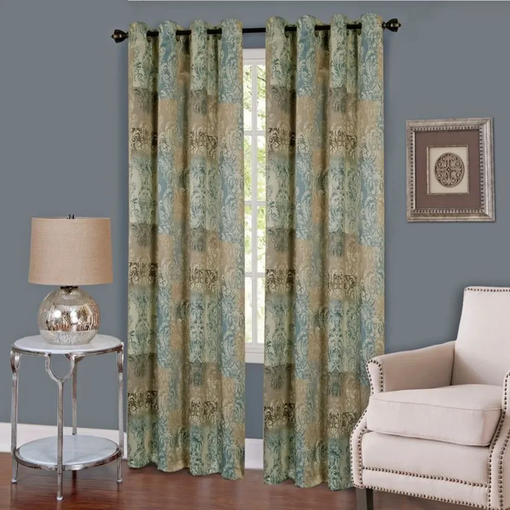 Woven Trends Vogue Vintage Style Room Darkening Curtains, Grommet Top Curtains